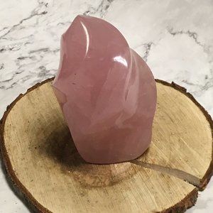 Pink Rose Quartz Flame Crystal